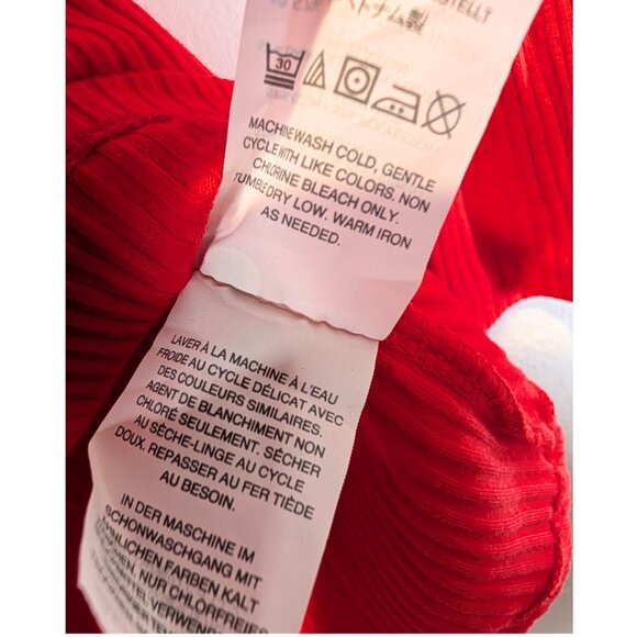 J.Crew Red Ribbed Knit Bell Sleeve Top Women's XS Long Sleeve NWT New with Tags - Picture 8 of 11
